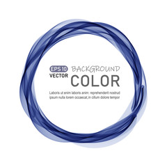 Blue abstract wavy lines background in the shape of a circle, round futuristic wavy. Rounded frame.