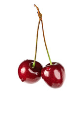 Sweet cherry isolated on white