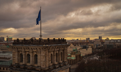 Reichstag building in Berlin, architectural landscape