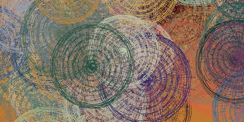 Handmade surreal abstract pattern. Modern artistic canvas. 2d illustration. Texture backdrop painting.