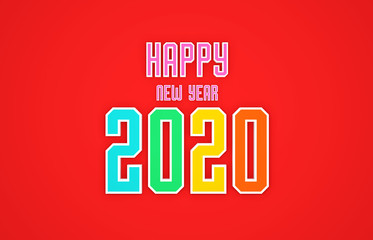 New Year 2020 Creative Design Concept - 3D Rendered Image