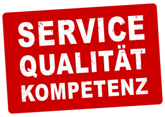 nlsb777 NewLongStampBanner nlsb - german banner (deutsch) - Service Qualität Kompetenz: Stempel - einfach / rot / Vorlage - DIN A2, A3, A4 - new-version - xxl g8082