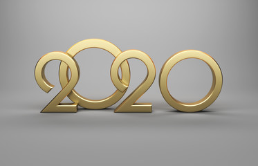 New Year 2020 Creative Design Concept - 3D Rendered Image