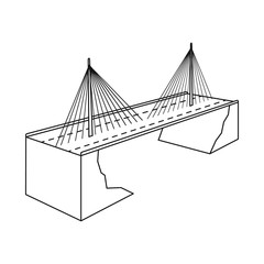 Vector design of bridge and mounted symbol. Set of bridge and long stock vector illustration.