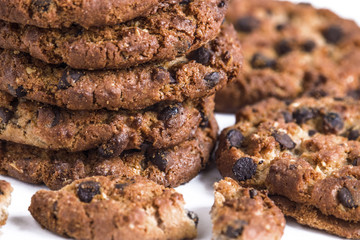 chocolate chip cookies close up