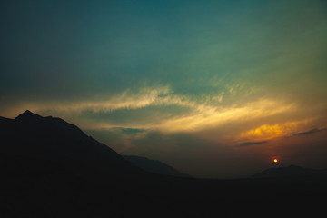Sunset in the Mountains