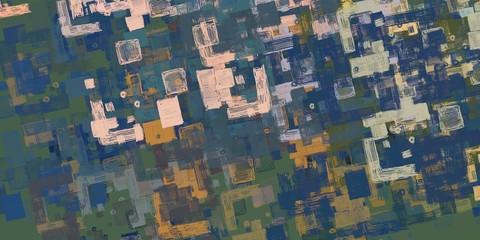 Handmade surreal abstract pattern. Modern artistic canvas. 2d illustration. Texture backdrop painting.