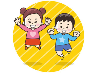 ジャンプする子供