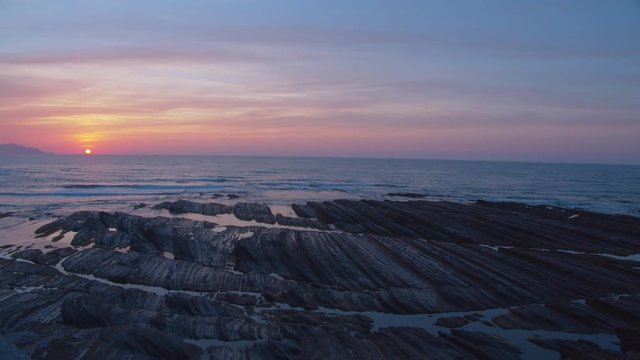 Final sunset in Flysch landscape