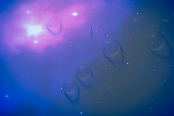 Beautiful abstract close up color white and blue soap bubbles background and wallpaper