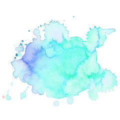 Abstract isolated colorful vector watercolor splash. Grunge element for paper design.