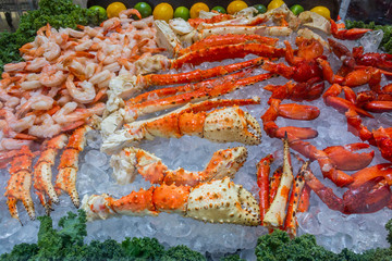 Fresh seafood display