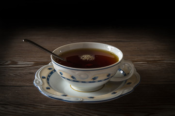 A cup of black tea.