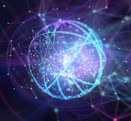 Abstract internet connection network background with motion effects.