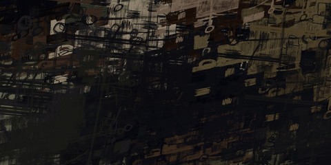 Digital sketch on colorful wall. 2d illustration. Texture backdrop painting.