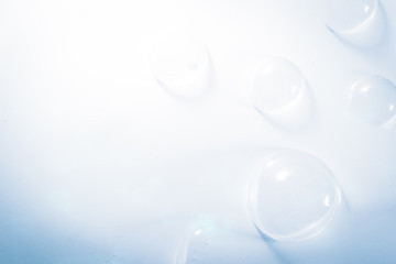 Beautiful abstract close up color white and blue soap bubbles background and wallpaper