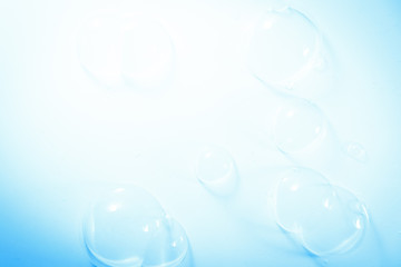 Beautiful abstract close up color white and blue soap bubbles background and wallpaper