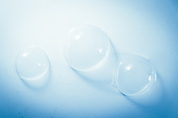 Beautiful abstract close up color white and blue soap bubbles background and wallpaper
