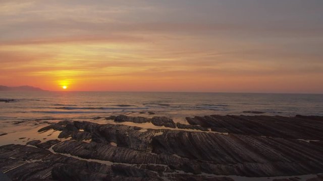Zoom in beautiful seascape at sunset