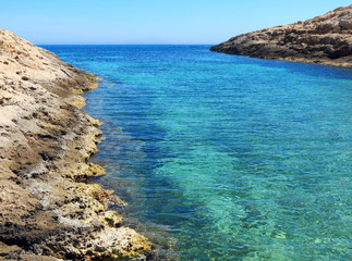 Fototapeta premium Lampedusa Island and Mediterranea Sea in Italy