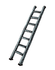 Folding stepladder. Vector drawing icon