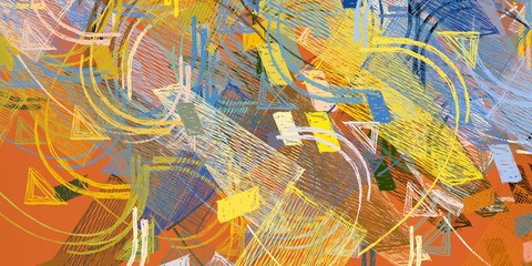 Decorative oil painting. Vibrant dynamic art. 2d illustration. Texture backdrop.