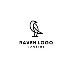 raven line art style illustration graphic download