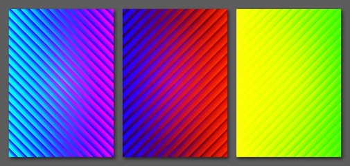 Set of templates for cover, brochure, poster, flyers and reports. Abstract lines colorful vector background.
