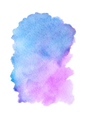 Watercolor hand painted blue purple  background. Greeting cards, covers,  invitations, logo design and website design