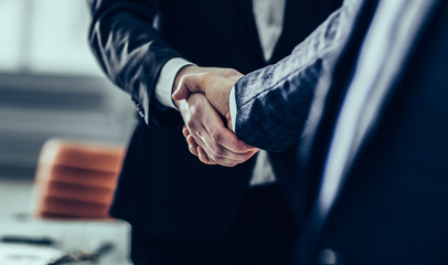 concept of a reliable partnership : a handshake of business part