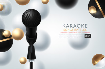 Karaoke party invitation flyer template