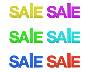 Sale inscription in foam letters on white isolated background