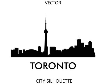 Toronto skyline silhouette vector of famous places