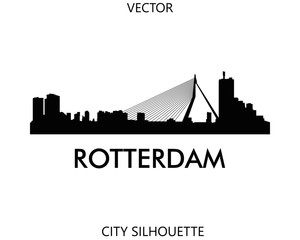 Rotterdam skyline silhouette vector of famous places © Stepan