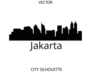 Fototapeta premium Jakarta skyline silhouette vector of famous places