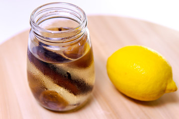 infused water dates and lemons on the table
