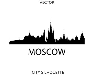 Fototapeta premium Moscow skyline silhouette vector of famous places