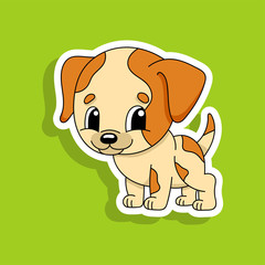 Fototapeta na wymiar Beige puppy. Cute character. Colorful vector illustration. Cartoon style. Isolated on white background. Design element. Template for your design, books, stickers, cards, posters, clothes.