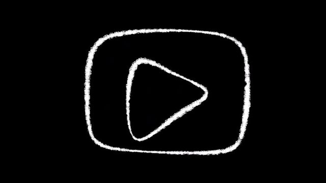 A rough handwritten version of the YouTube logo appears on a black background.