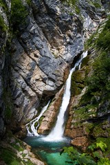Fototapeta na wymiar Waterfall Savica, Bohinj lake, Slovenia