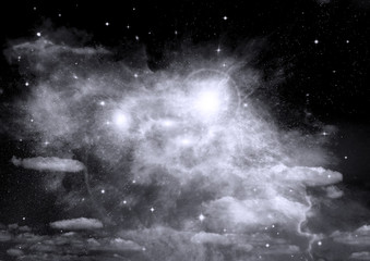 galaxy in a free space. 3D rendering