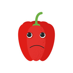 Isolated cute cartoon red pepper drawing