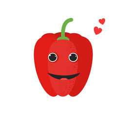 Isolated cute cartoon red pepper drawing
