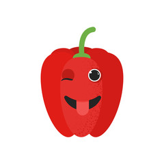 Isolated cute cartoon red pepper drawing