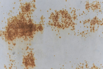 Rusty metal texture with scratches and cracks. paint traces. Blue and dirty orange colors. Copy space
