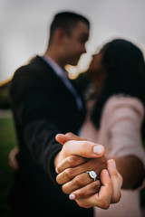 Bride and Groom Holding Hands