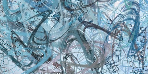 Handmade surreal abstract pattern. Modern artistic canvas. 2d illustration. Texture backdrop painting.