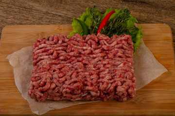 Raw pork minced meat