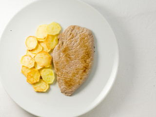 filete con patatas