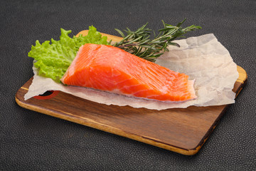 Piece of raw salmon